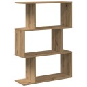 Romdeler bokhylle 3 lag artisan eik 70x24x97 cm konstruert tre