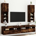 vidaXL TV-benker med LED-lys 2 stk røkt eik 30,5x30x102 cm 8721012256088