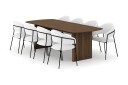 Bark Richeto Spisebord 240 cm med 8 Karol Spisestoler   Røkt eik / Hvit Bouclé