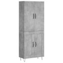 vidaXL Highboard betong grå 69,5x34x180 cm konstruert tre 8720845474997