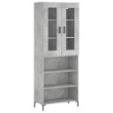 vidaXL Highboard betong grå 69,5x34x180 cm konstruert tre 8720845481476