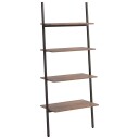 vidaXL Stigehylle 4 etasjer m?rkebrun og svart 64x34x150,5 cm