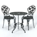 vidaXL Bistrosett 3 deler støpt aluminium svart