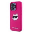 Karl Lagerfeld MagSafe Silikon Mobildeksel med Choupette Head for iPhone 15 Pro Rosa