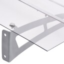  Skjermtak sølv og gjennomsiktig 150x90 cm PET