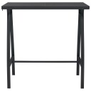 vidaXL Barbord til hage svart 110x60x110 cm herdet glass