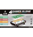 SportMe 4-i-1 Spillbord med Airhockey, Bordtennis, Curling og Bowling