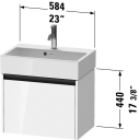 Duravit Ketho.2 Servantskap 1 Skuff 584x390 mm Grafitt Matt