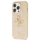 Guess Mobildeksel til iPhone 14 Pro i Gull Glitter med Script Big 4G