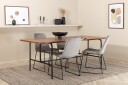 Venture Home Spisegruppe Unnao 200 cm inkl. 4 Allepuz Stoler Valnøttsbrun/Svart/Grå