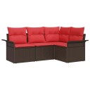 vidaXL Hagesofa Set med pute Brun polyrotting