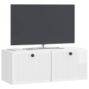  Vegghengt TV skap Veggmontert Høgglans hvit 78,5 x 31 x 30 cm