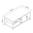 Sofabord HOME4YOU Dimitra 100x50x40 cm rustikk/svart - Lyst rustikt tre / svart