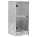 vidaXL Sideskap med glassdører betonggrå 35x37x75,5 cm