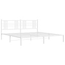  Sengeramme i metall med sengegavl hvit 200x200 cm 8721012373440