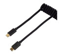 Keychron Custom Coiled Aviator USB-C Cable - Black - Upgrade Accessories - Svart