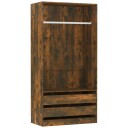 vidaXL Garderobe røkt eik 100x50x200 cm konstruert tre