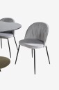 Venture Home   Spisegruppe Estelle med 4 stk spisestoler Wrinkles   Svart