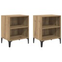  Nattbord 2 stk Artisan Eik 40x30x50 cm Konstruert Tre