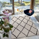 Ryetepper   Alcott Natural Cotton Shaggy svart/hvitt Størrelse: 80 x 250 cm