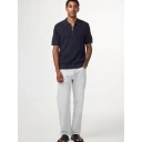 NN07 Hansie Half Zip Knitted Polo Navy Melange