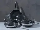 Hexclad  Hybrid sett 3 stekepanner + 1 Wok + 3 lokk