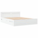  Sengestamme med skuff 2 pcs Hvit 150 x 200 cm Konstruert tre