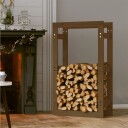Vedstativ 60x25x100 cm furu - honningbrun