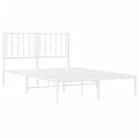 vidaXL Sengeramme i metall med hodegavl hvit 120x190 cm 8721012250161