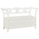 vidaXL Benk hvit 107x45x75,5 cm heltre gran