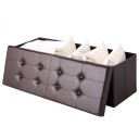 Benk imitert skinn 80x40x40cm - brun