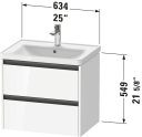 Duravit Ketho.2 Servantskap 2 Skuffer 634x455 mm Hvit Matt