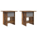  Nattbord 2 pcs Gammelt tre 41 x 40 x 45 cm Konstruert tre