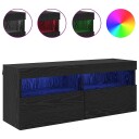  TV Veggskap Svart Eik 100 x 30 x 40 cm Konstruert tre