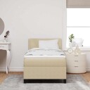  Box Spring Seng med Madrass Lys Grønn Grå 80x200 cm Corduroy Stoff