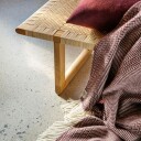 Røros Tweed Kattefot frynsepledd ull burgunder 140x220 cm
