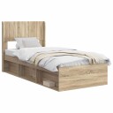  Sengramme med oppbevaring og hodegavl Sonoma eik 75 x 190 cm
