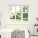  Vindu Persienne med gardiner Manual Hvit Aluminium