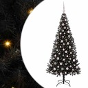  Juletre med 300 LED med stativ Svart 210 cm PVC