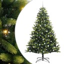  Kunstig leddet juletre med 300 LED pærer grønn 240 cm PVC og PE