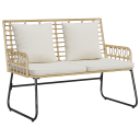 Hagebenk Svart Antrasitt 113 x 69 x 83 cm Poly rattan stål