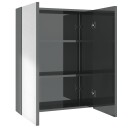  Speilskap til bad 60x15x75 cm MDF skinnende grå