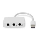 Nedis Usb c Adapter USB 2.0 Hann 3.5 Mm Hun 0.10 M Rund Nikkel Belagt Abs/pvc Hvit Boks