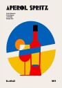 Aperol Spritz Cocktail Bauhaus Art Print Poster Plakat / 21x30cm