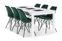 Basic Home Spisegruppe Octavia 180 cm med 6 Scale Stoler Fløyel Hvit|Grå