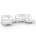 vidaXL Hagesofagruppe 6 deler heltre furu hvit