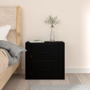 vidaXL Veggmontert nattbord svart 50x36x47 cm