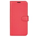 INCOVER Huawei P60 Pro Litchi Skinn Deksel m. Lommebok - Rød