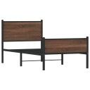  Sengeramme i metall med hode- og fotgavl brun eik 75x190 cm 8721102955358