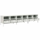 TV benk hvit 202x39x43,5 cm kaldvalset stål